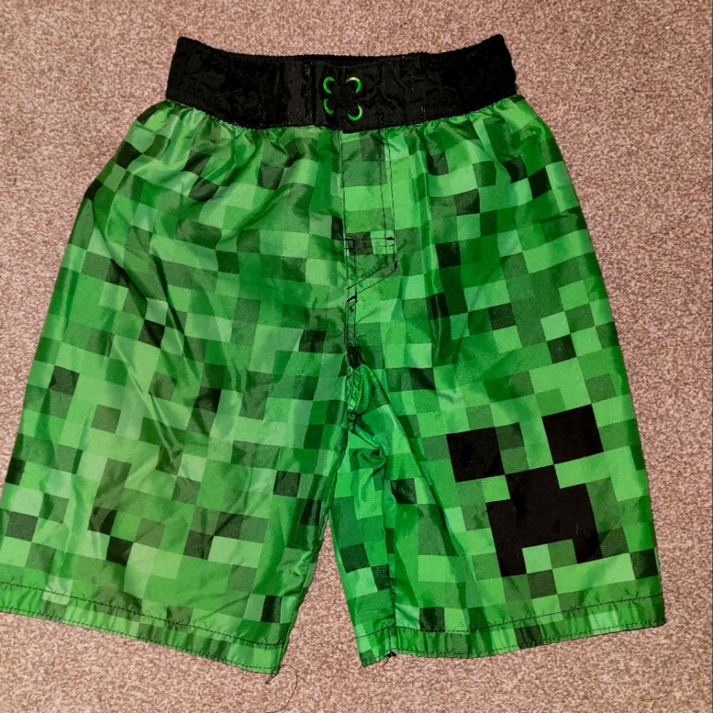 Boys Minecraft Bathing Suit Medium